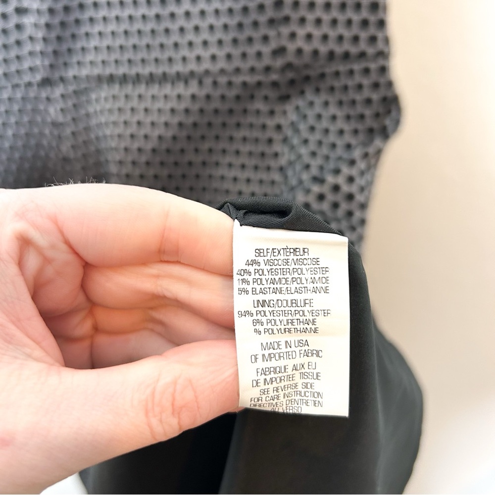 Theory Trekana Circuit Knit Dress Sleeveless Mini‎ Dress Grey Black 2 - Picture 6 of 7